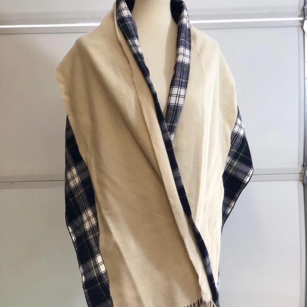 Donni Charm Donni Plaid Wool two layers Scarf 🧣